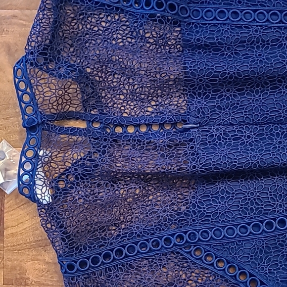 Michael Kors Blue Floral Lace Dress - Picture 13 of 14